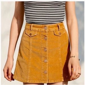 Urban Outfitters BDG Mustard Corduroy Skirt